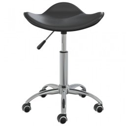 VidaXL Silla de Oficina Cuero Sintético Negro