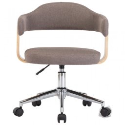 VidaXL Silla de Oficina Giratoria Madera/Tela Gris