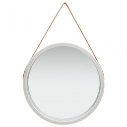 Vidaxl Espejo De Pared Con Correa Plateado 60 Cm