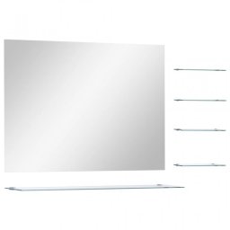 Vidaxl Espejo De Pared Con 5 Estantes Plateado 80x60 Cm