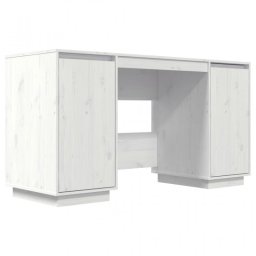 VidaXL Escritorio de Madera Maciza de Pino Blanco 140x50x75cm