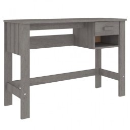 VidaXL Escritorio HAMAR Madera Maciza de Pino Gris Claro 110x40x75cm