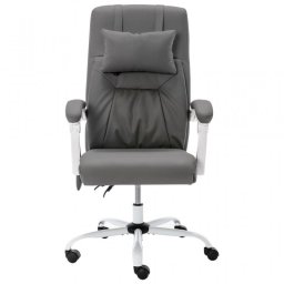 VidaXL Silla de Oficina de Masaje Cuero Sintético Gris/Gris