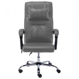VidaXL Silla de Oficina de Masaje Cuero Sintético Gris Antracita