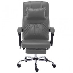 VidaXL Silla de Oficina de Masaje Cuero Sintético Gris Antracita/Antracita