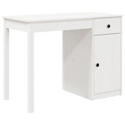 Vidaxl Escritorio De Madera Maciza De Pino Blanco 100x50x75 Cm