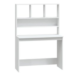 Vidaxl Escritorio Estantes Madera Contrachapada Blanco 102x45x148 Cm