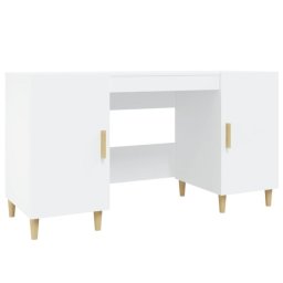Vidaxl Escritorio De Madera Contrachapada Blanco 140x50x75 Cm