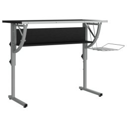 Vidaxl Mesa De Dibujo Madera Y Acero Negro Y Gris 110x53x(58-87) Cm