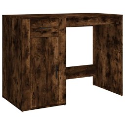 Vidaxl Escritorio Madera Contrachapada Roble Ahumado 100x49x75 Cm