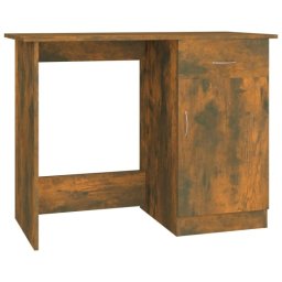 Vidaxl Escritorio Madera Contrachapada Roble Ahumado 100x50x76 Cm