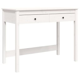 Vidaxl Escritorio Con Cajones Madera Maciza De Pino Blanco 100x50x78cm