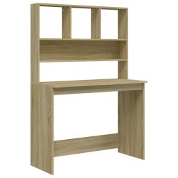 Vidaxl Escritorio Con Estantes Contrachapada Roble Sonoma 102x45x148cm