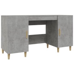 Vidaxl Escritorio De Madera Contrachapada Gris Hormigón 140x50x75 Cm