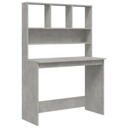 Vidaxl Escritorio De Estantes Contrachapada Gris Hormigón 102x45x148cm