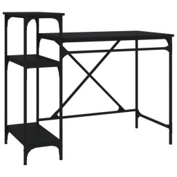 Vidaxl Escritorio Con Estantes Madera Contrachapada Negro 105x50x90 Cm