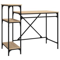 Vidaxl Escritorio Con Estantes Madera Contrachapada Roble 105x50x90 Cm