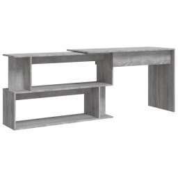 Vidaxl Escritorio Esquina Madera Contrachapada Gris Sonoma 200x50x76cm