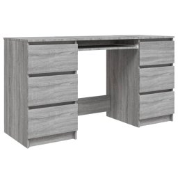 Vidaxl Escritorio De Madera Contrachapada Gris Sonoma 140x50x77 Cm