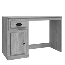 Vidaxl Escritorio Y Cajón Madera Contrachapada Gris Sonoma 115x50x75cm