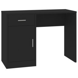 Vidaxl Escritorio Con Cajón Y Armario Madera Negro 100x40x73 Cm