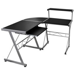 Vidaxl Escritorio De Esquina Madera Contrachapada Negro 132x112x99cm