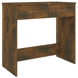Vidaxl Escritorio De Madera Contrachapada Roble Ahumado 80x40x75 Cm