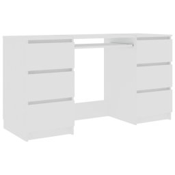 vidaXL Escritorio de madera contrachapada blanco 140x50x77 cm
