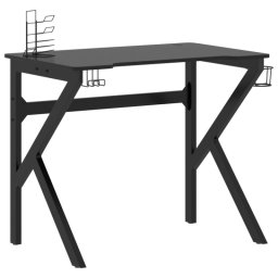 VidaXL Escritorio Gaming Patas Forma K Negro 90x60x75cm