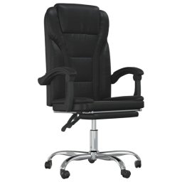 VidaXL Pulssar Silla de Oficina Reclinable con Reposapiés Negro