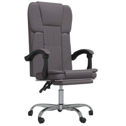 VidaXL Nusar Silla de Oficina Reclinable con Reposapiés Gris