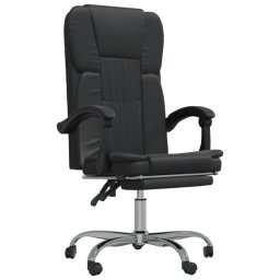 VidaXL Nusar Silla de Oficina Reclinable con Reposapiés Negro