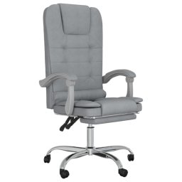 VidaXL Roca Silla de Oficina Reclinable con Altura Ajustable Gris Claro