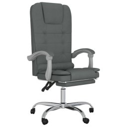 VidaXL Roca Silla de Oficina Reclinable con Altura Ajustable Gris Oscuro