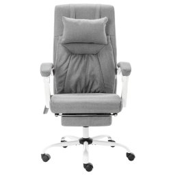 VidaXL Ahissa Silla de Oficina con Función Masaje Reclinable Gris