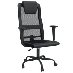VidaXL Amapola Silla de Oficina con Altura Ajustable Negro