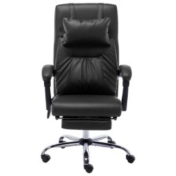 VidaXL Ammia Silla de Oficina con Función Masaje Reclinable Negro