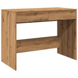 Escritorio Piña madera de ingeniería 2 cajones, compacto, resistente, minimalista, fácil montaje