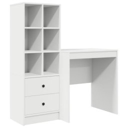 Escritorio vidaXL Madeira 6 Compartimentos 2 Cajones Blanco 76x70x50 cm