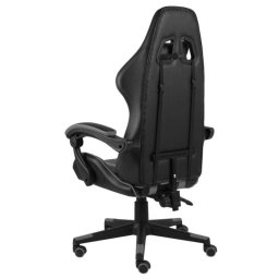 Silla de oficina vidaXL Marlon, reclinable, ergonómica, altura regulable, cuero sintético, negro/gris