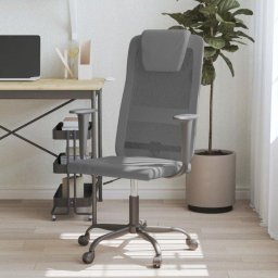 Silla de oficina vidaXL Amapola gris altura ajustable malla transpirable 110 kg