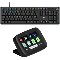 Bundle Corsair K70 CORE Teclado Mecánico Gaming RGB Switch MLX Red Negro + Elgato Stream Deck Neo