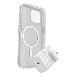 Funda para móvil OtterBox Symmetry Transparente Blanca Cover para iPhone 15 6,1