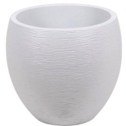 Macetero EDA Egg Graphit Ø50 cm Blanco Cerusé Mate Doble Pared 46 L