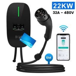 Wallbox JUNSUN 22kW Trifásico Tipo 2 Cable 6m WiFi App Ajustable