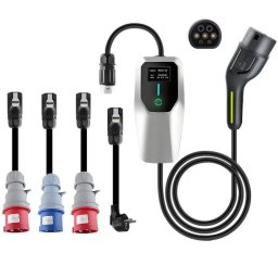 Cargador Portátil JUNSUN Tipo 2 22kW 32A Trifásico/Monofásico con Cable 5m