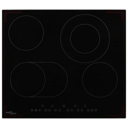 VidaXL Placa Vitrocerámica 4 Zonas 60cm Negro