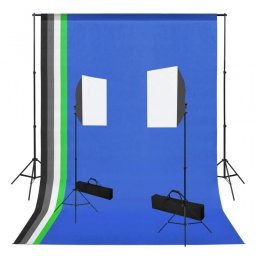 vidaXL Kit Estudio Fotográfico 2 Focos + 5 Fondos