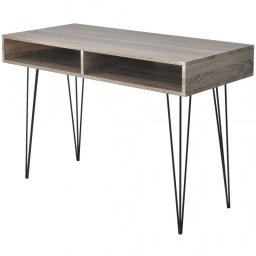 VidaXL Escritorio con 2 Compartimentos Gris