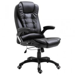 Silla de oficina vidaXL 20231 respaldo alto cuero sintético negra ergonómica